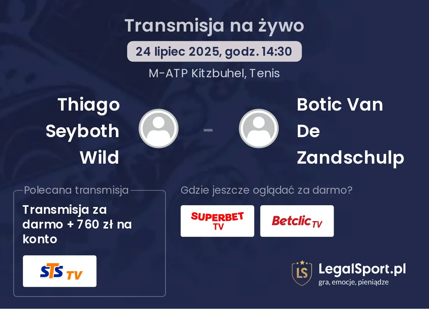 Thiago Seyboth Wild - Botic Van De Zandschulp transmisja na żywo