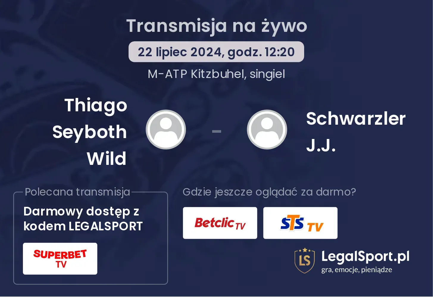 Thiago Seyboth Wild - Schwarzler J.J. gdzie oglądać? Transmisja online za darmo (22.07, godz. 12:20)