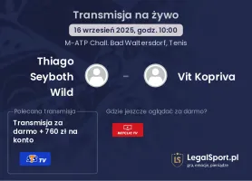 Thiago Seyboth Wild - Vit Kopriva gdzie oglądać?