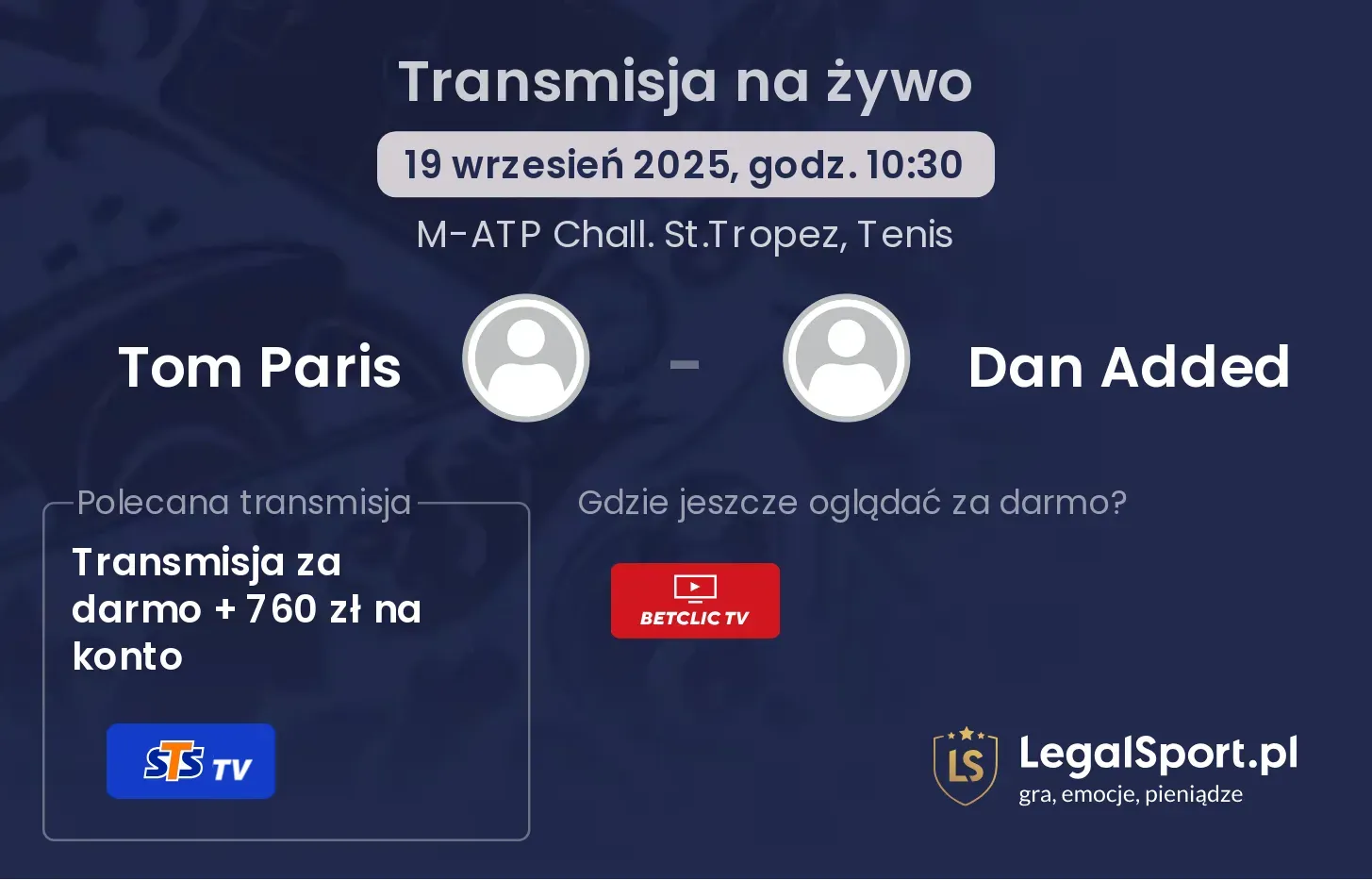 Tom Paris - Dan Added transmisja na żywo