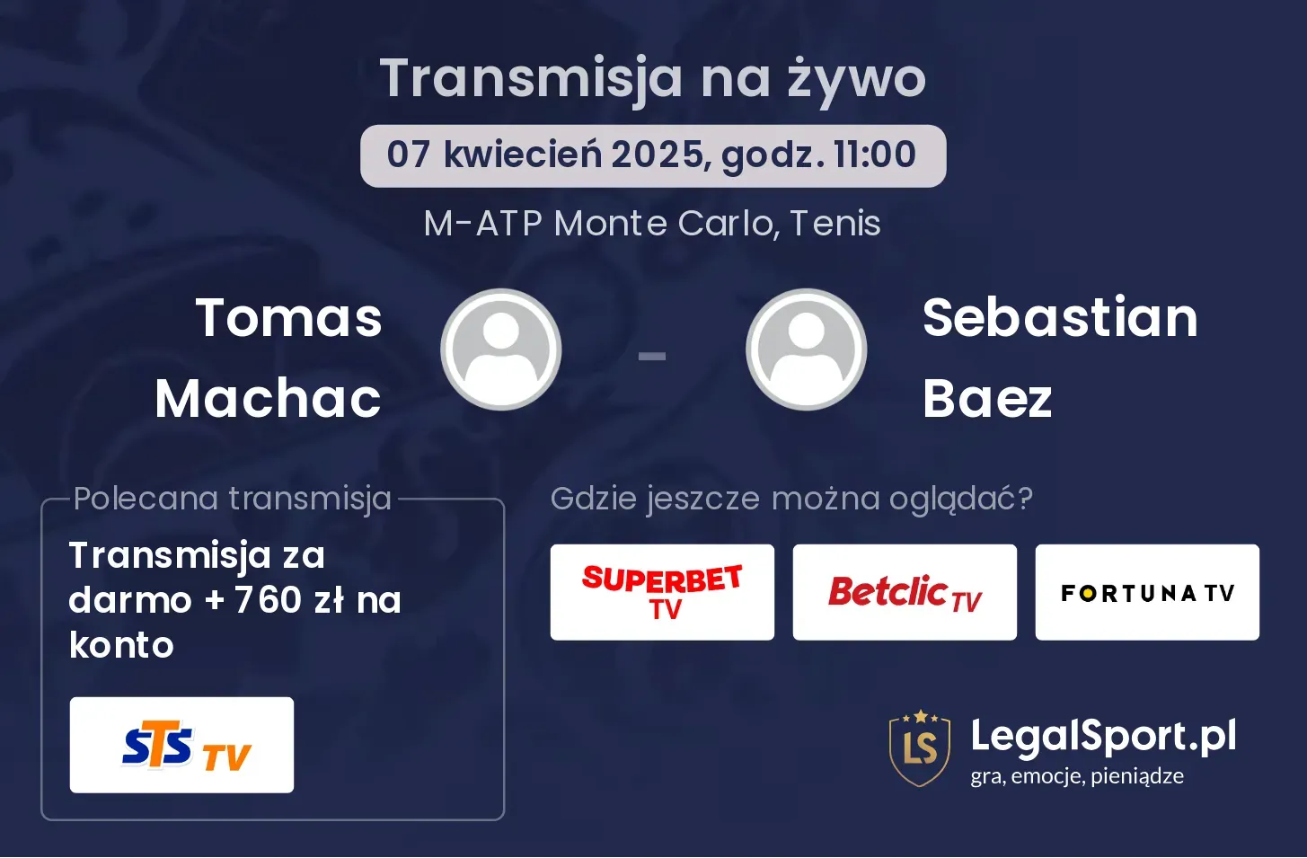 Tomas Machac - Sebastian Baez gdzie oglądać?