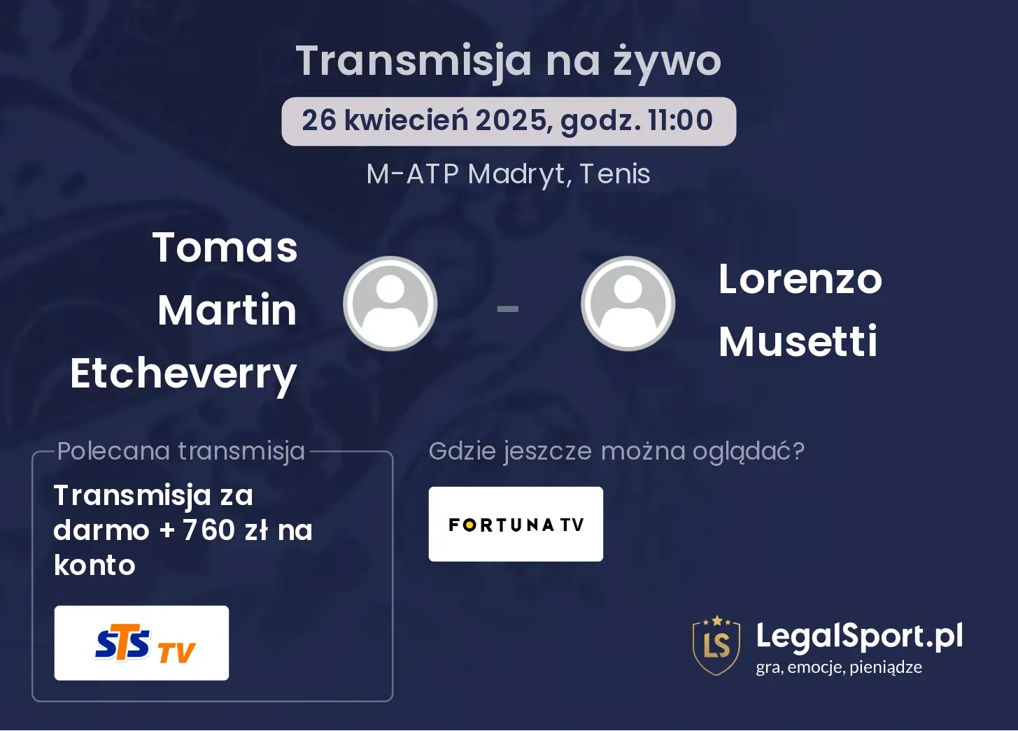Tomas Martin Etcheverry - Lorenzo Musetti gdzie oglądać?