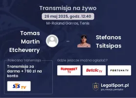 Tomas Martin Etcheverry - Stefanos Tsitsipas gdzie oglądać transmisję?