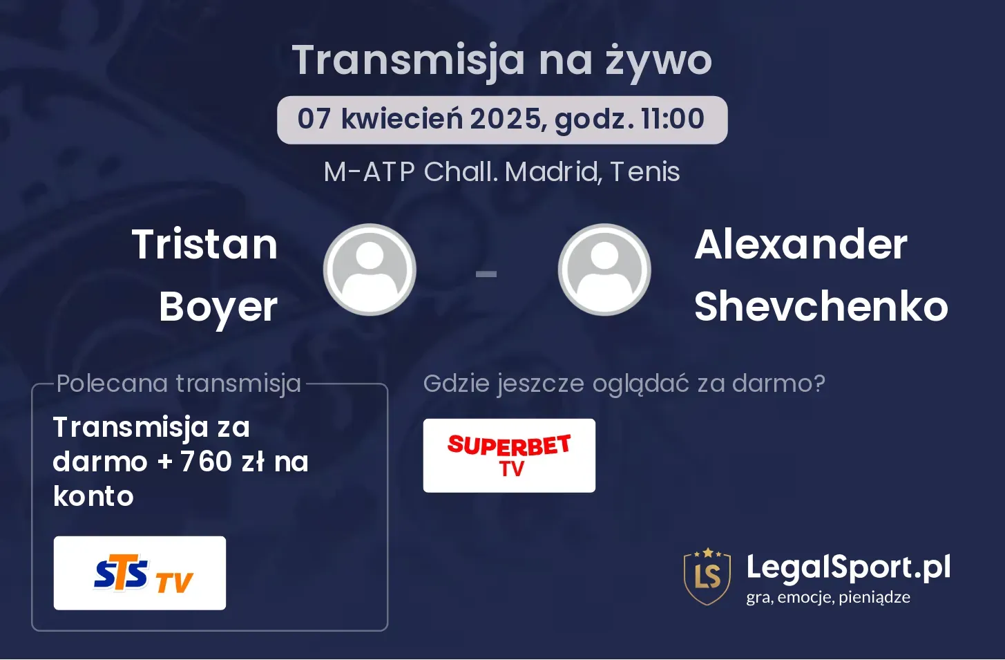 Tristan Boyer - Alexander Shevchenko gdzie oglądać?