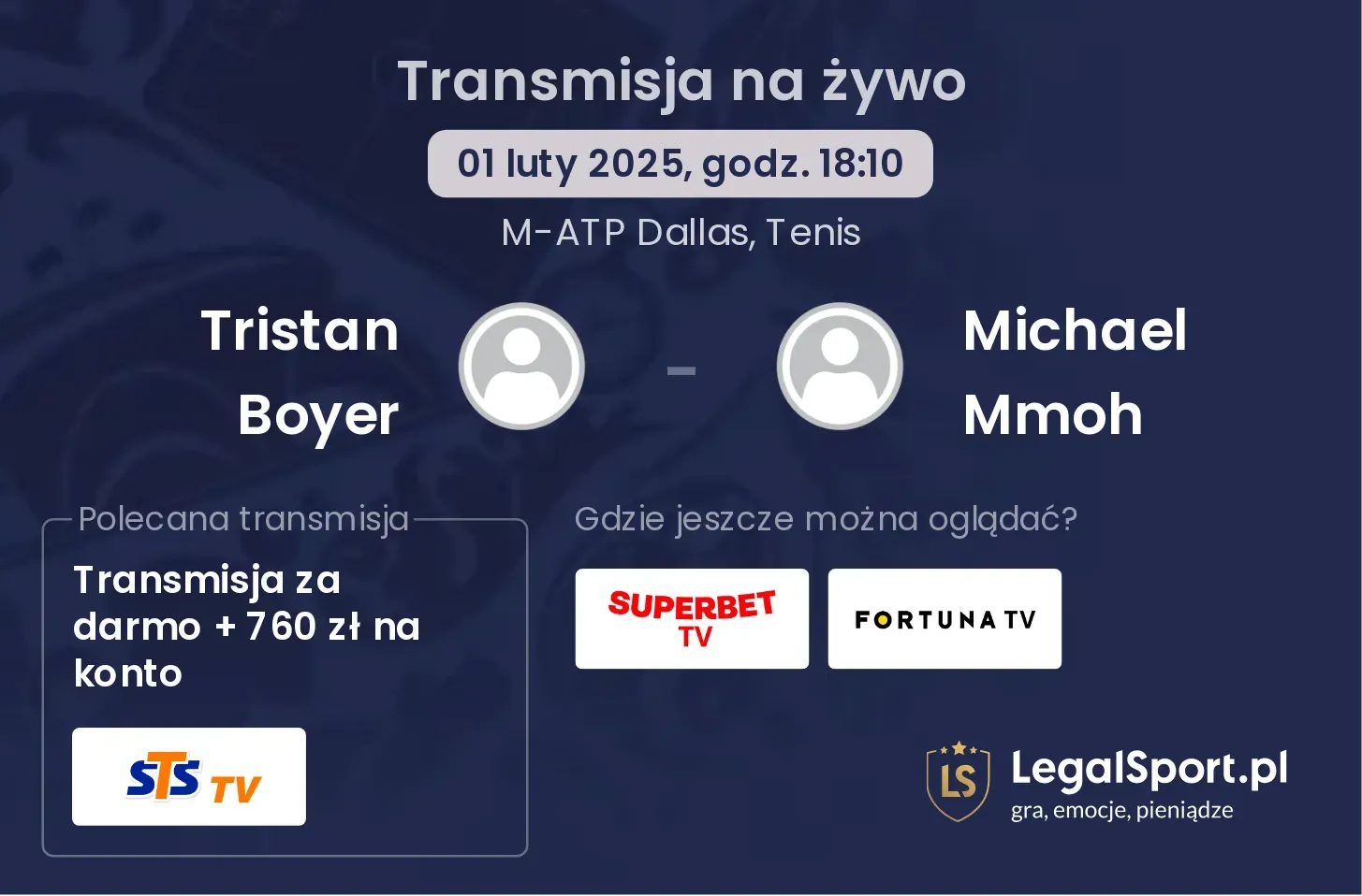 Tristan Boyer - Michael Mmoh gdzie oglądać transmisję?