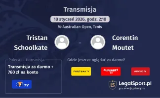 Tristan Schoolkate - Corentin Moutet gdzie oglądać? (18.01)