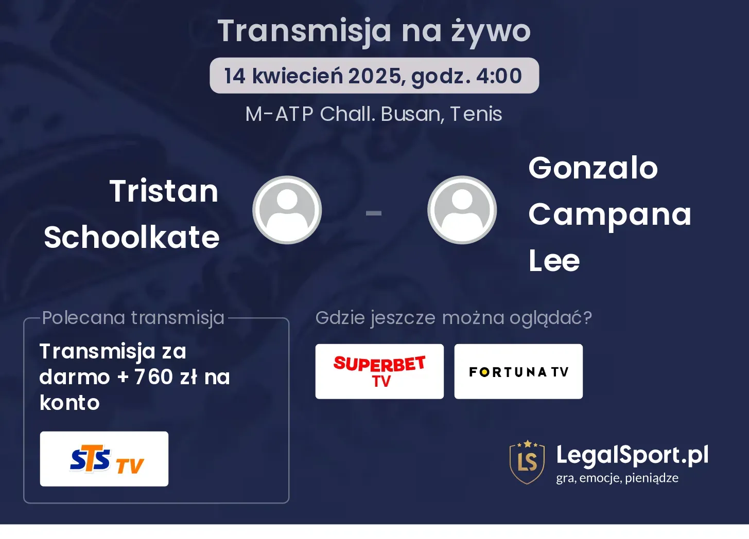 Tristan Schoolkate - Gonzalo Campana Lee gdzie oglądać?