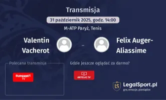 Valentin Vacherot - Felix Auger-Aliassime gdzie oglądać?