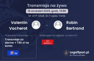 Valentin Vacherot - Robin Bertrand gdzie oglądać?