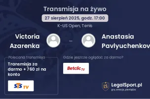 Victoria Azarenka - Anastasia Pavlyuchenkova gdzie oglądać?
