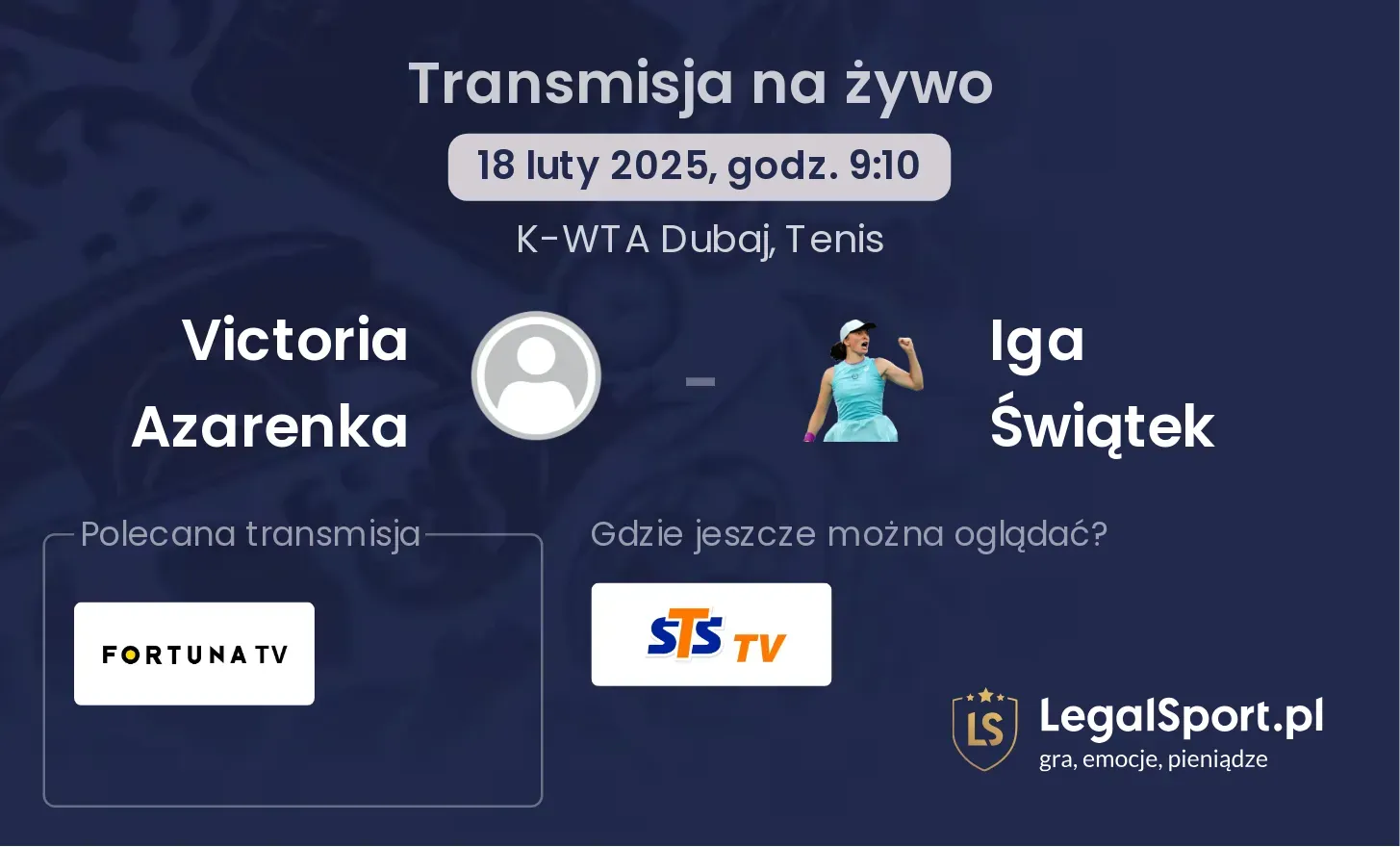 Victoria Azarenka - Iga Świątek gdzie oglądać?