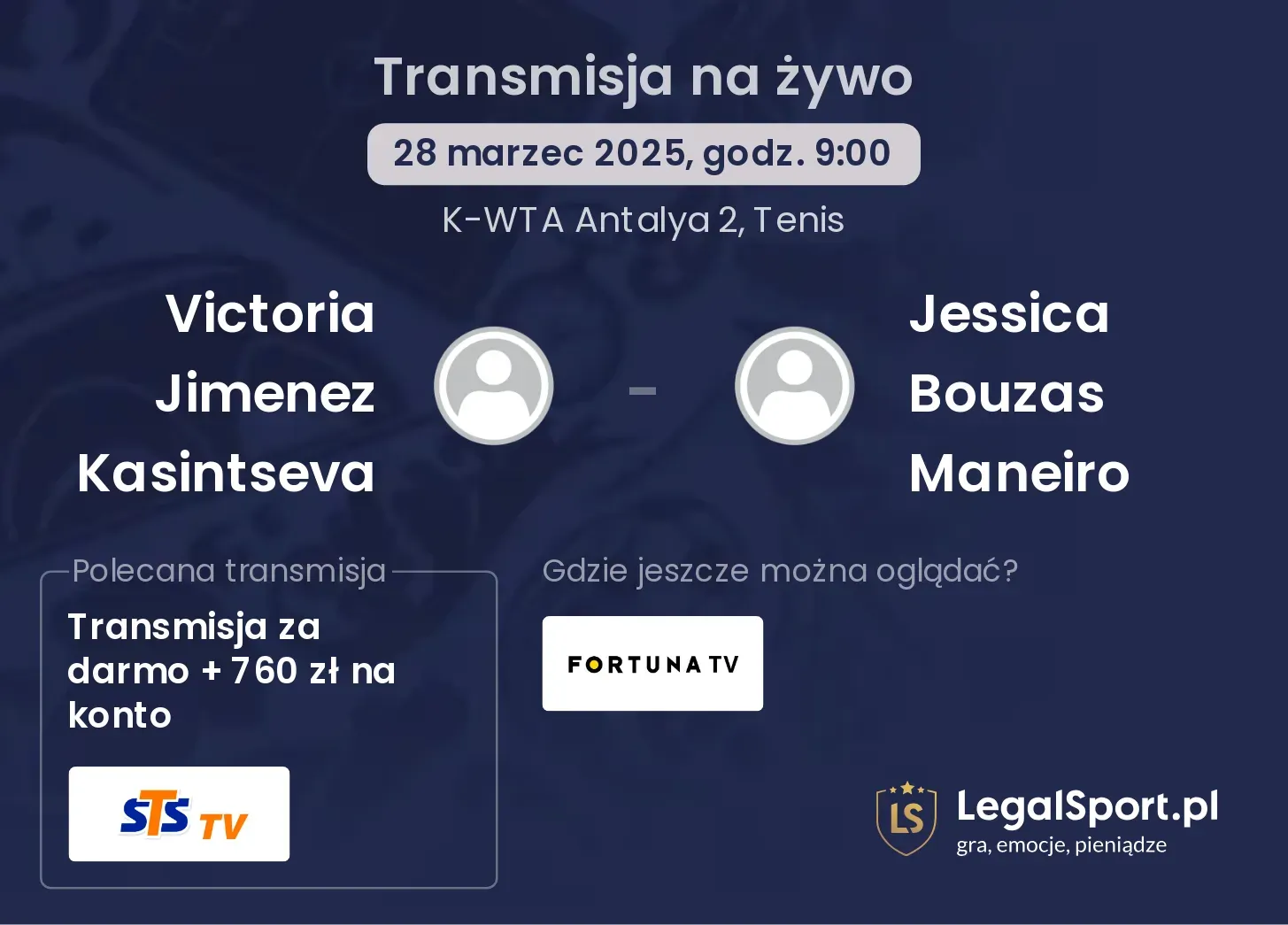 Victoria Jimenez Kasintseva - Jessica Bouzas Maneiro gdzie oglądać transmisję?