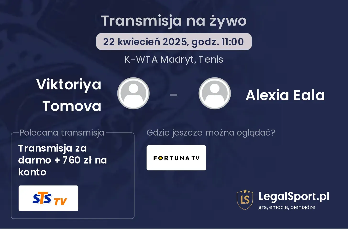 Viktoriya Tomova - Alexia Eala gdzie oglądać transmisję?
