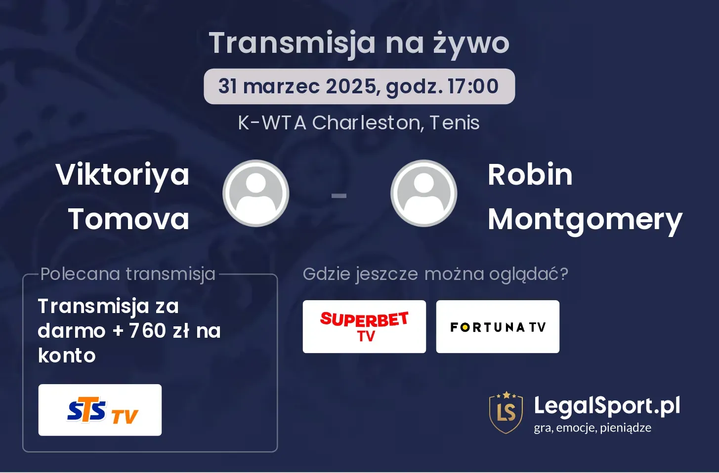 Viktoriya Tomova - Robin Montgomery gdzie oglądać transmisję?