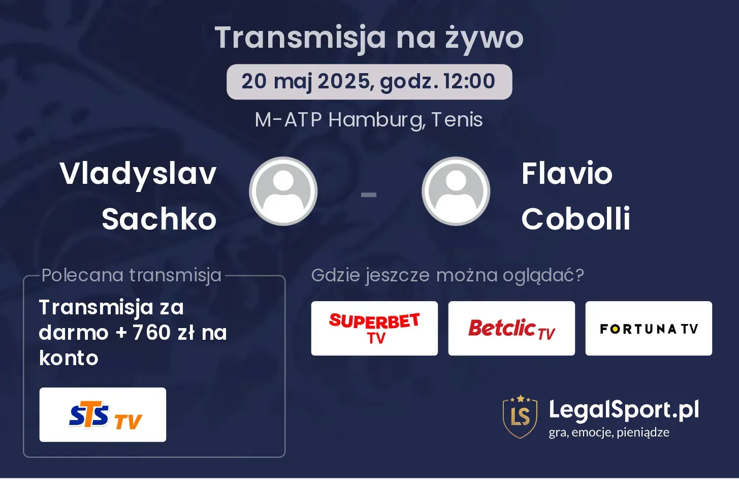Vladyslav Sachko - Flavio Cobolli gdzie oglądać transmisję?