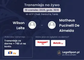 Wilson Leite - Matheus Pucinelli De Almeida gdzie oglądać transmisję?