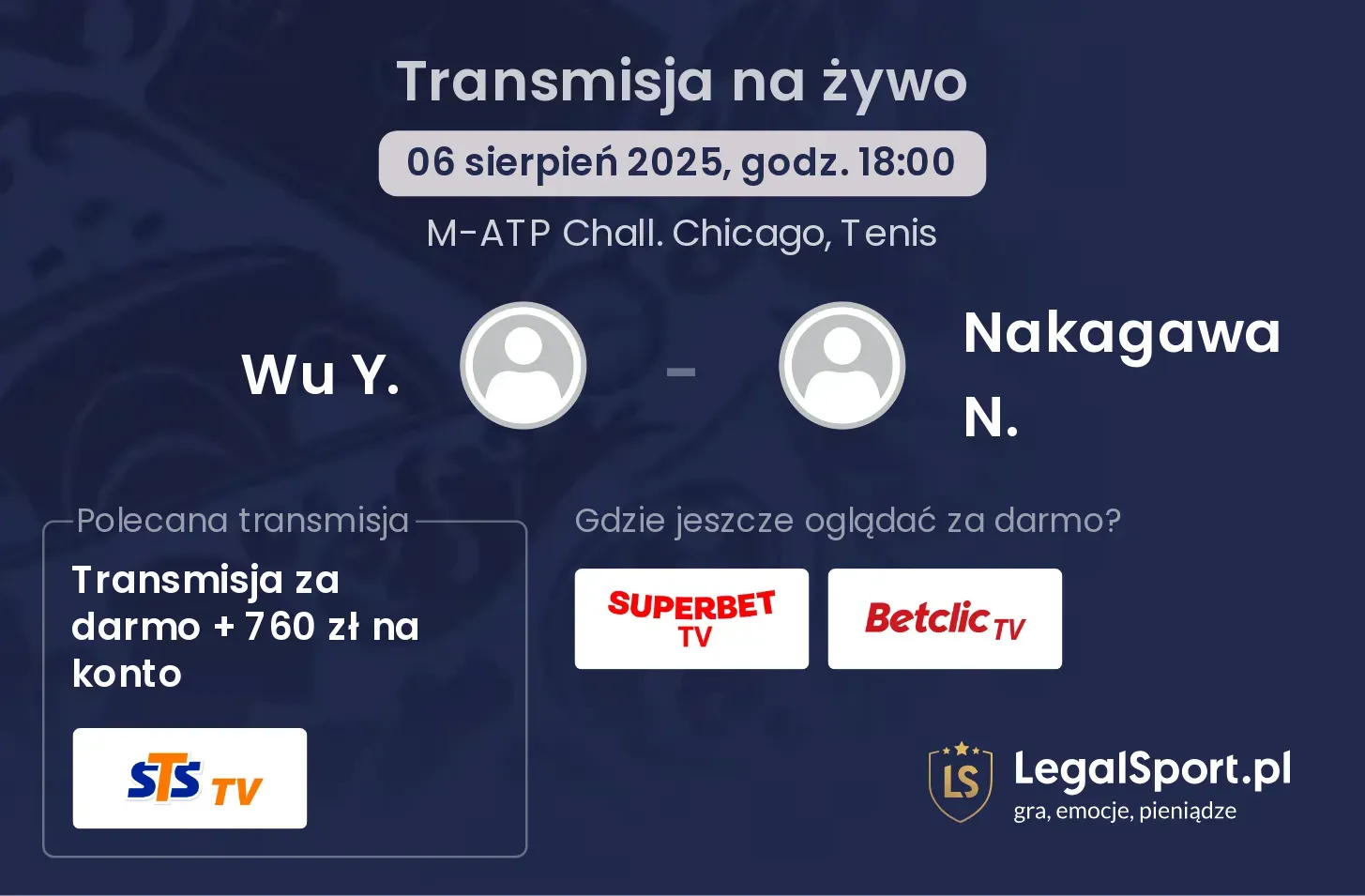 Wu Y. - Nakagawa N. gdzie oglądać?