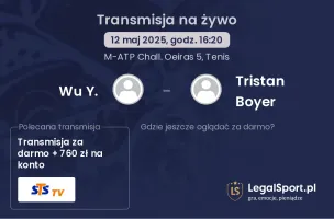 Wu Y. - Tristan Boyer gdzie oglądać transmisję?