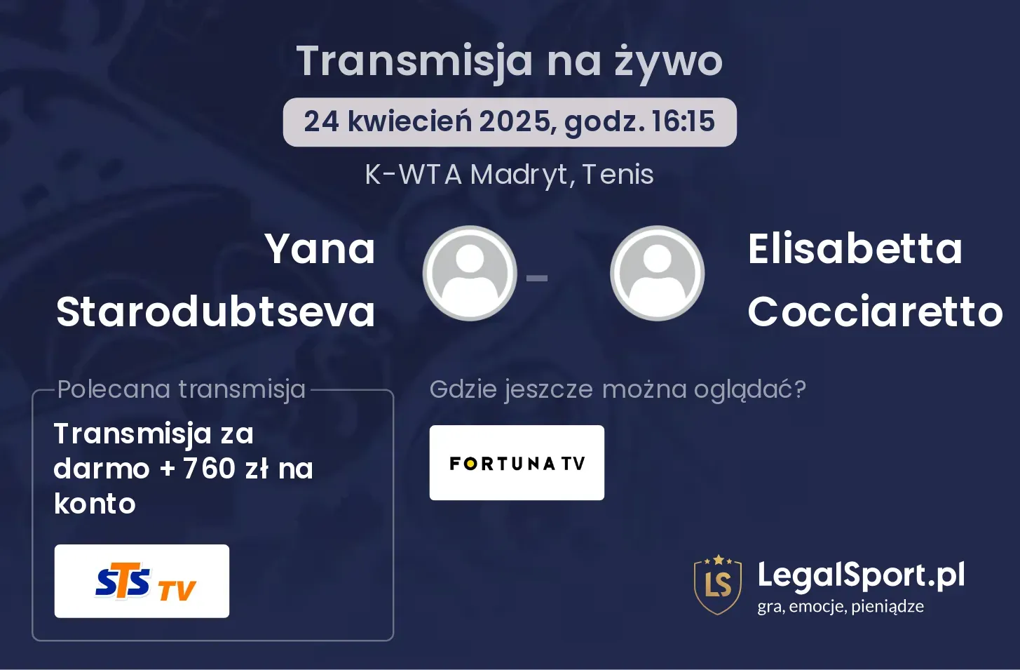 Yana Starodubtseva - Elisabetta Cocciaretto gdzie oglądać?