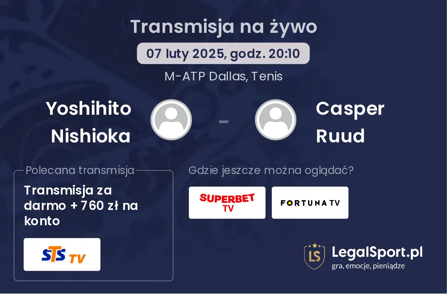 Yoshihito Nishioka - Casper Ruud gdzie oglądać?