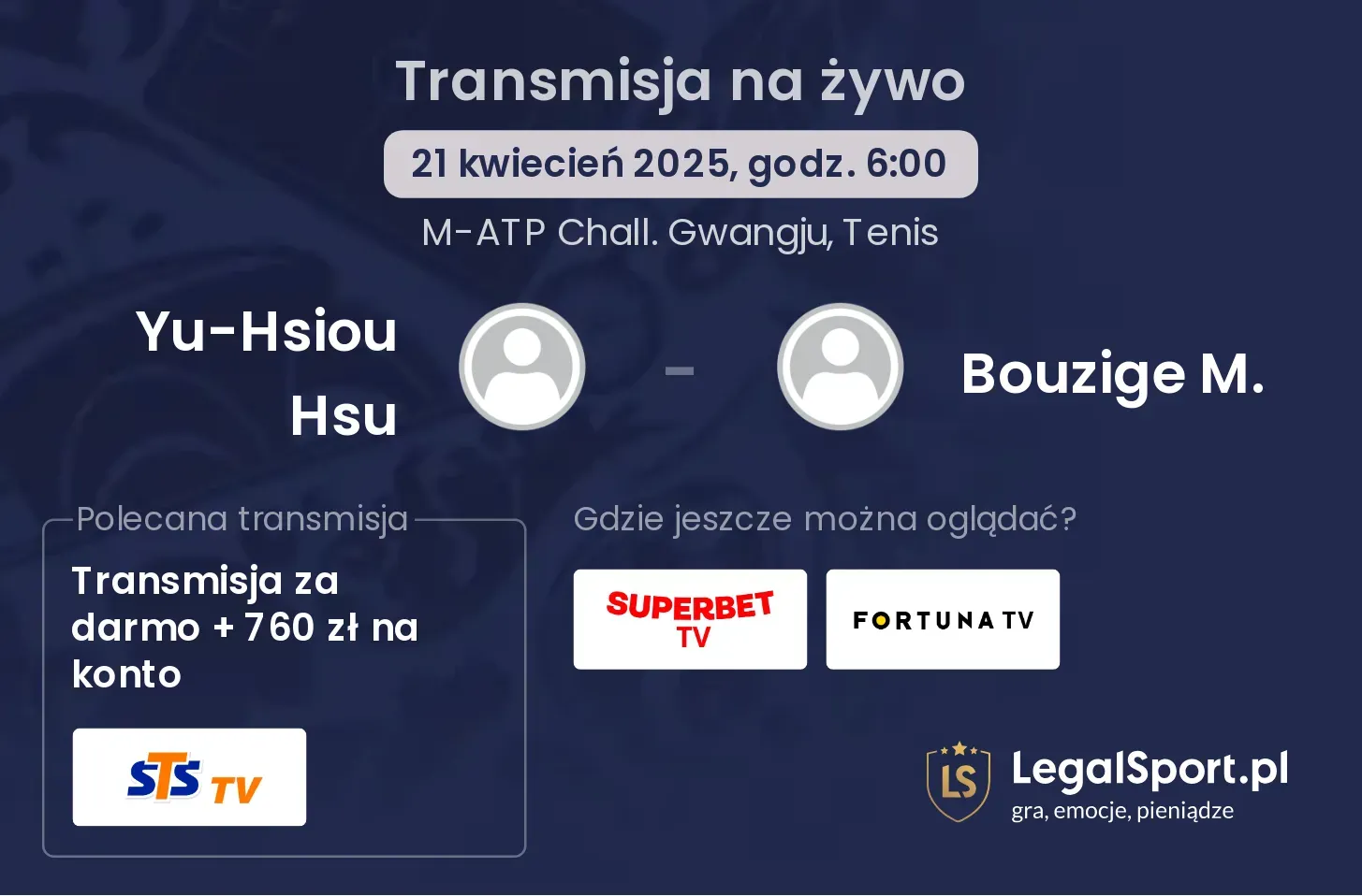 Yu-Hsiou Hsu - Bouzige M. gdzie oglądać?