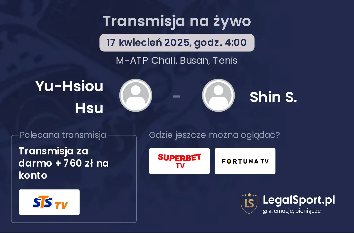 Yu-Hsiou Hsu - Shin S. transmisja na żywo