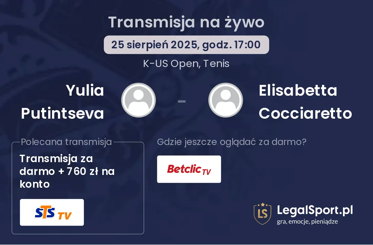 Yulia Putintseva - Elisabetta Cocciaretto gdzie oglądać?