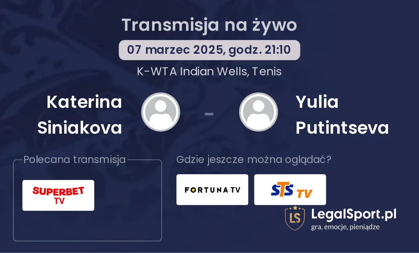 Katerina Siniakova - Yulia Putintseva gdzie oglądać transmisję?