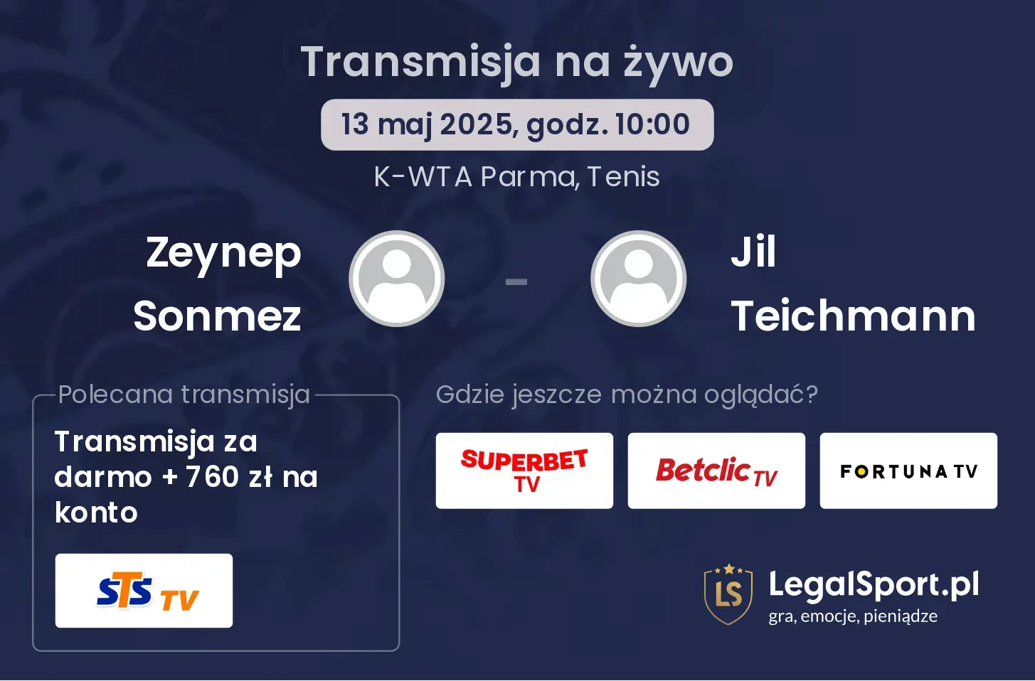 Zeynep Sonmez - Jil Teichmann transmisja na żywo