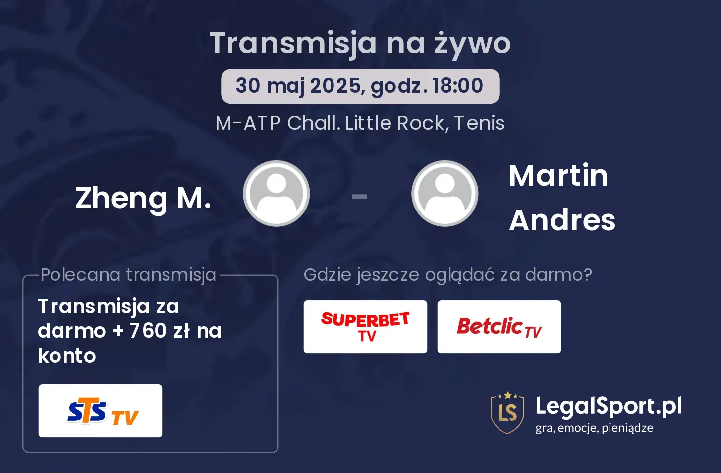 Zheng M. - Martin Andres transmisja na żywo
