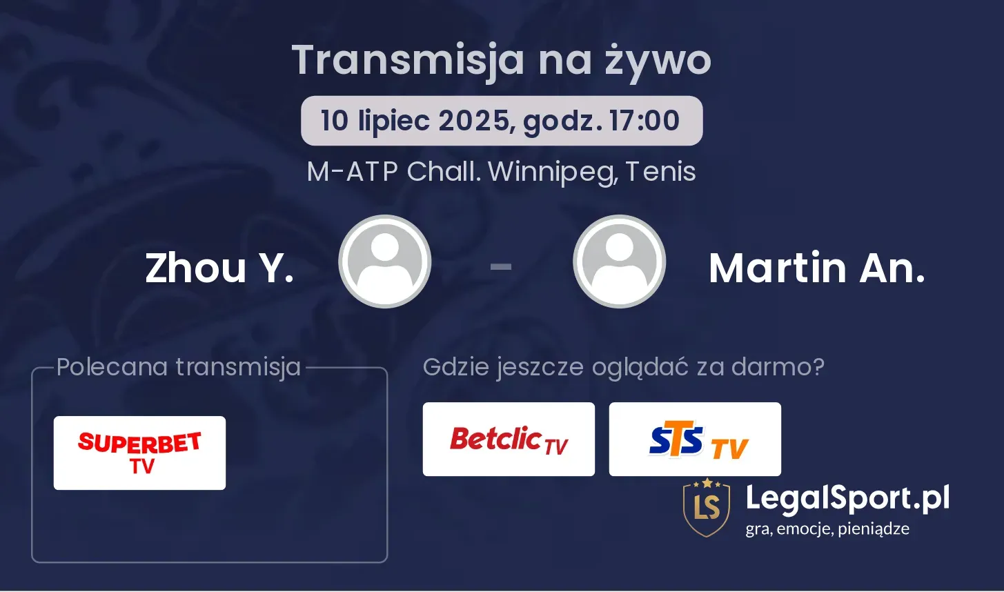 Zhou Y. - Martin An. transmisja na żywo