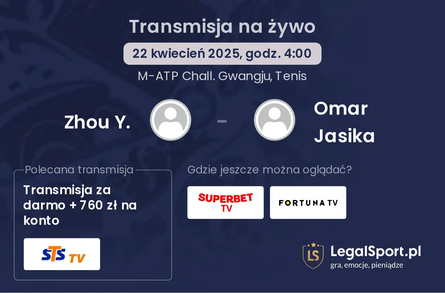 Zhou Y. - Omar Jasika transmisja na żywo
