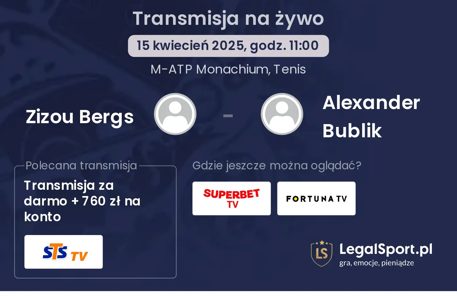 Zizou Bergs - Alexander Bublik gdzie oglądać?