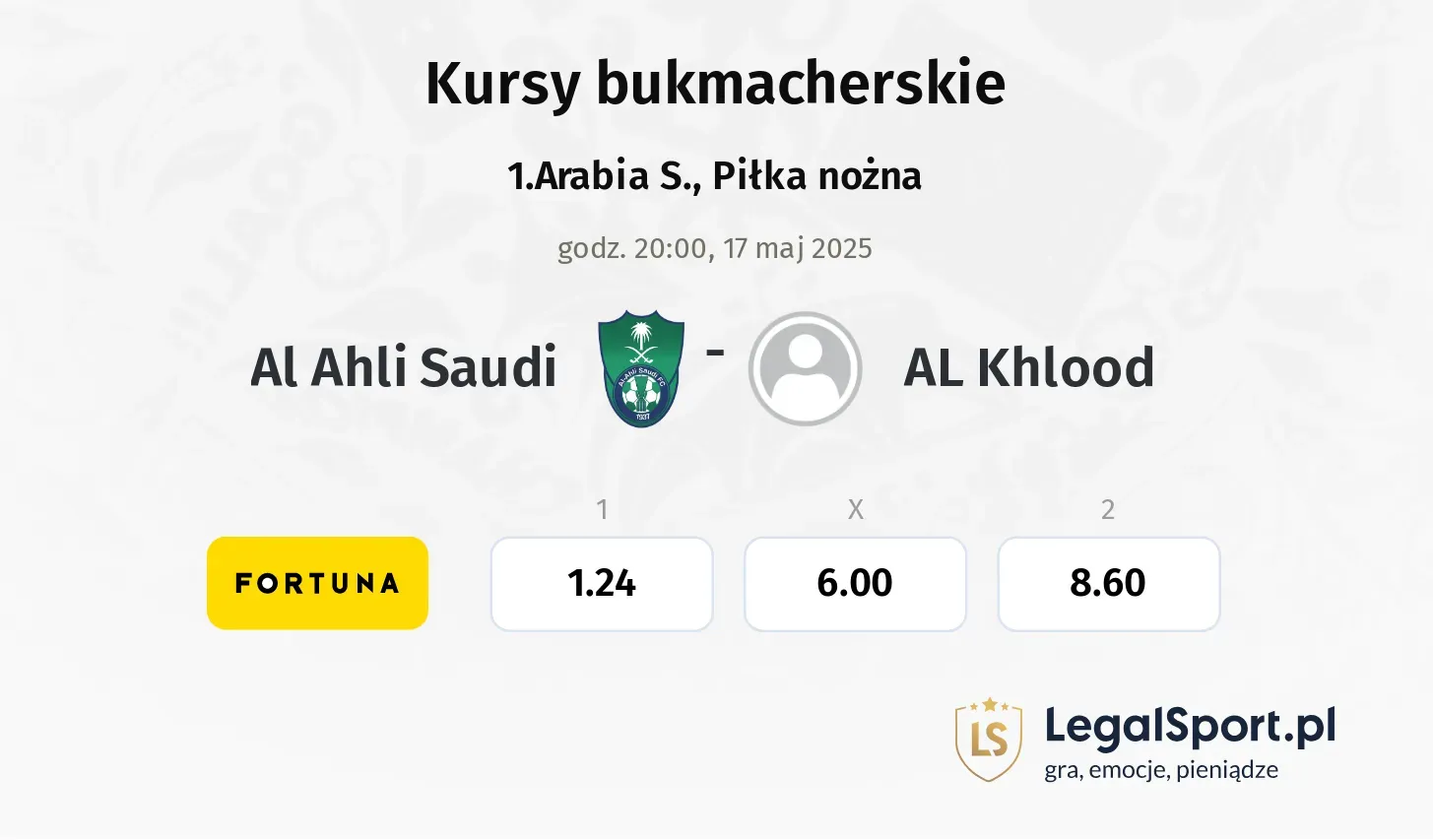 Al Ahli Saudi - AL Khlood typy, kursy