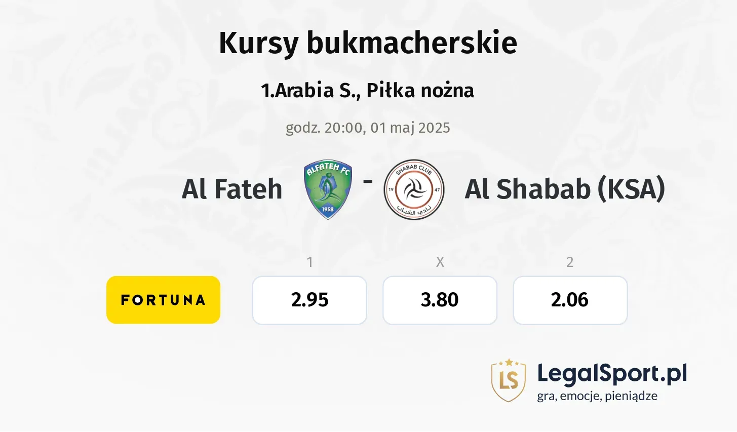 Al Fateh - Al Shabab (KSA) typy, kursy