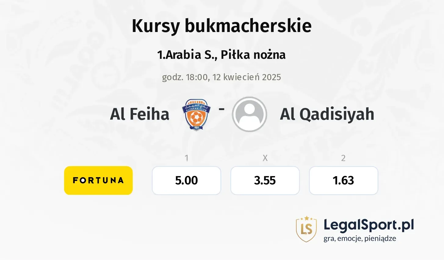 Al Feiha - Al Qadisiyah typy, kursy