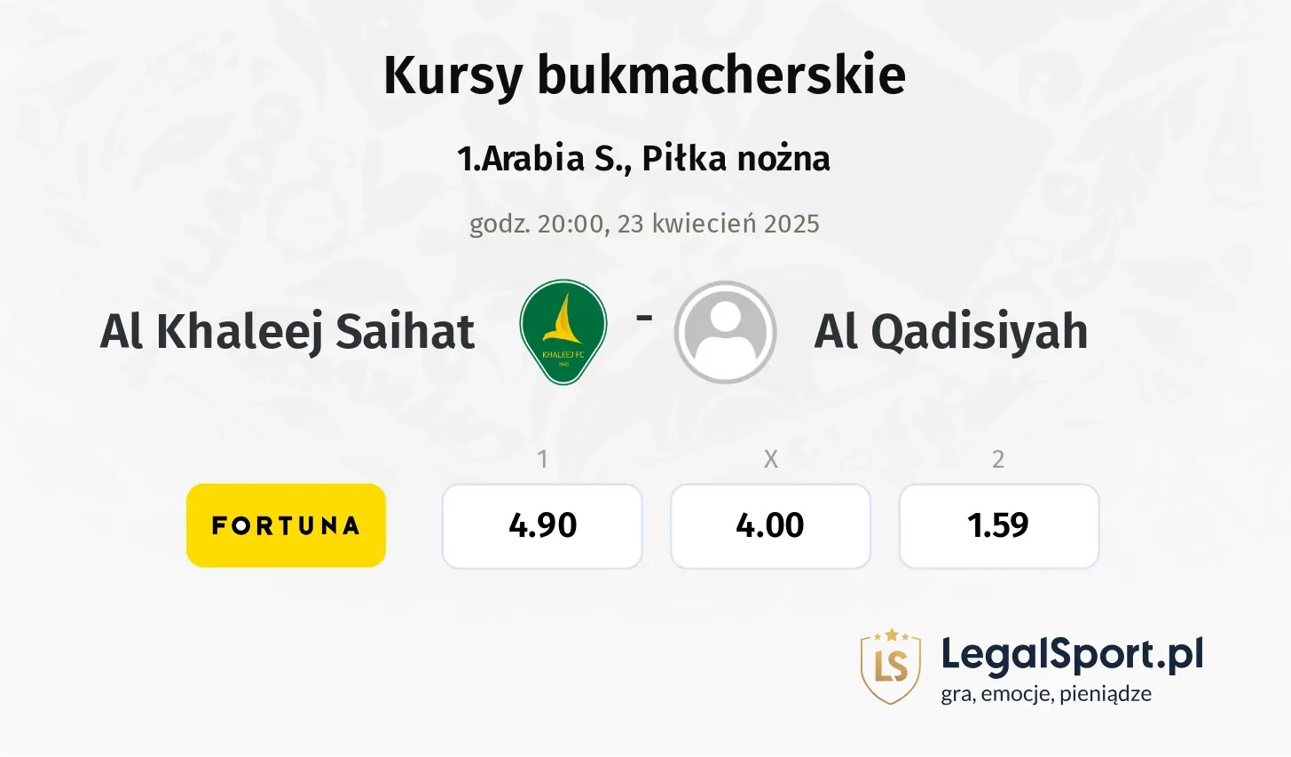 Al Khaleej Saihat - Al Qadisiyah promocje bonusy na mecz