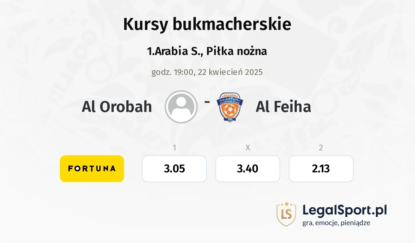 Al Orobah - Al Feiha typy, kursy