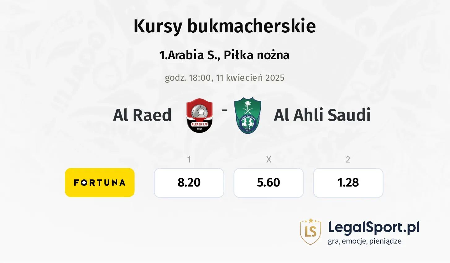 Al Raed - Al Ahli Saudi typy, kursy