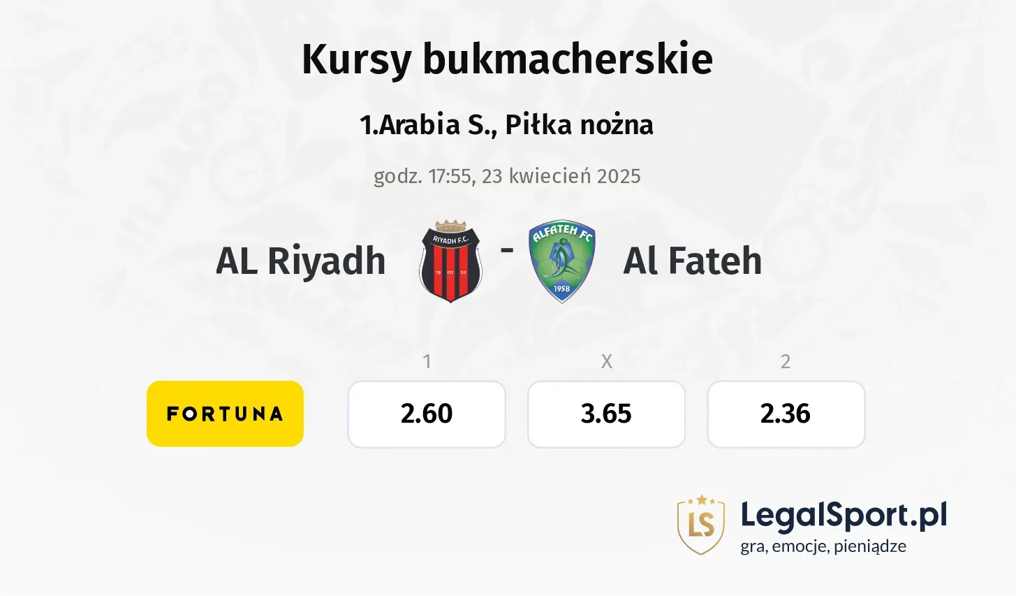 AL Riyadh - Al Fateh typy, kursy