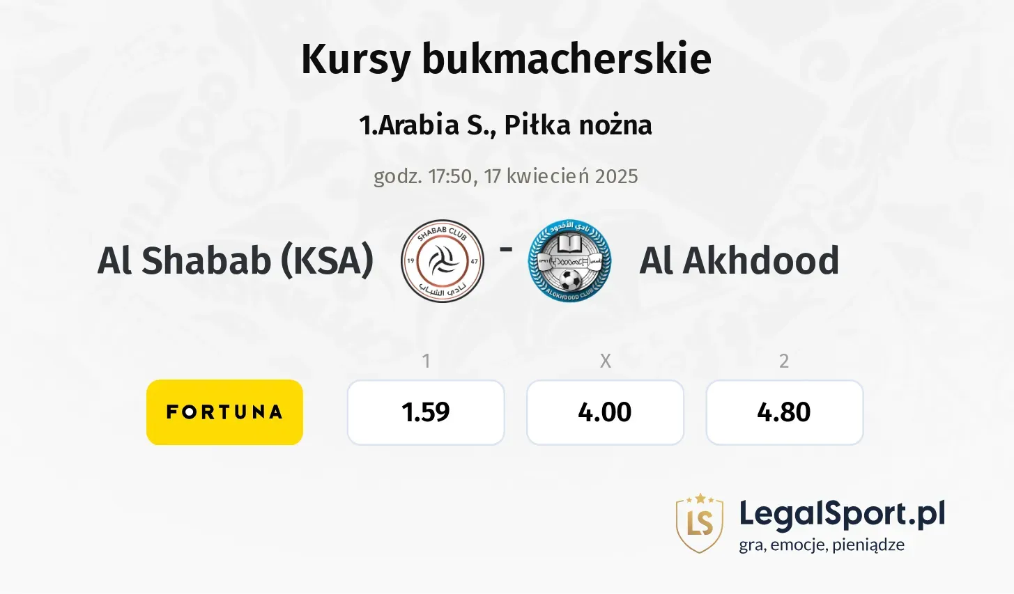 Al Shabab (KSA) - Al Akhdood typy, kursy