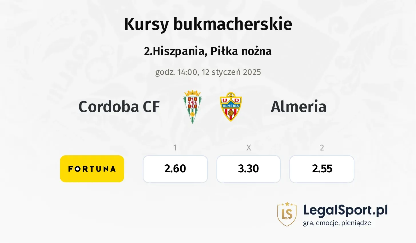 Cordoba CF - Almeria typy, kursy