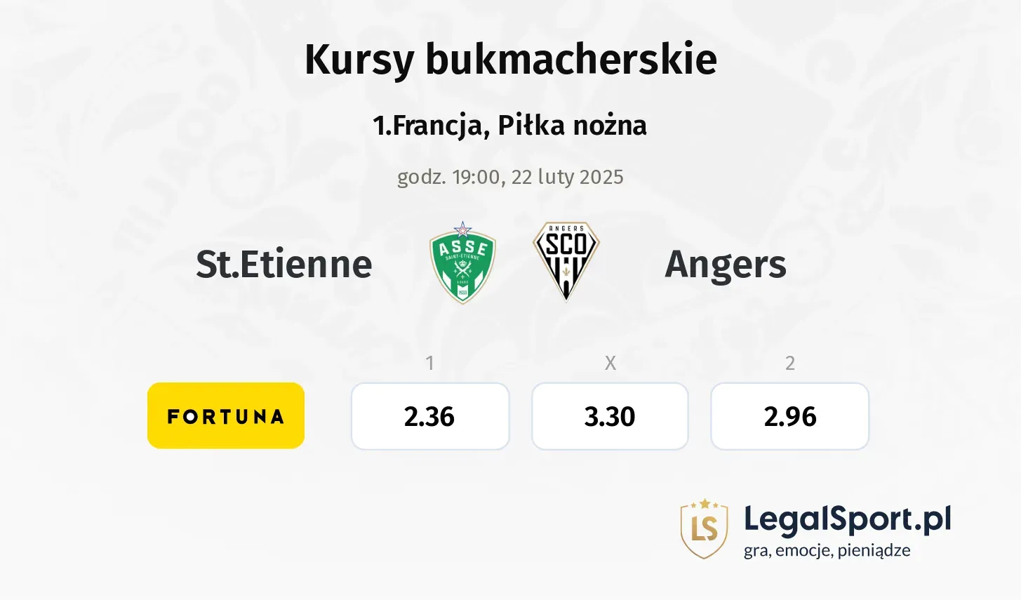 St.Etienne - Angers typy, kursy