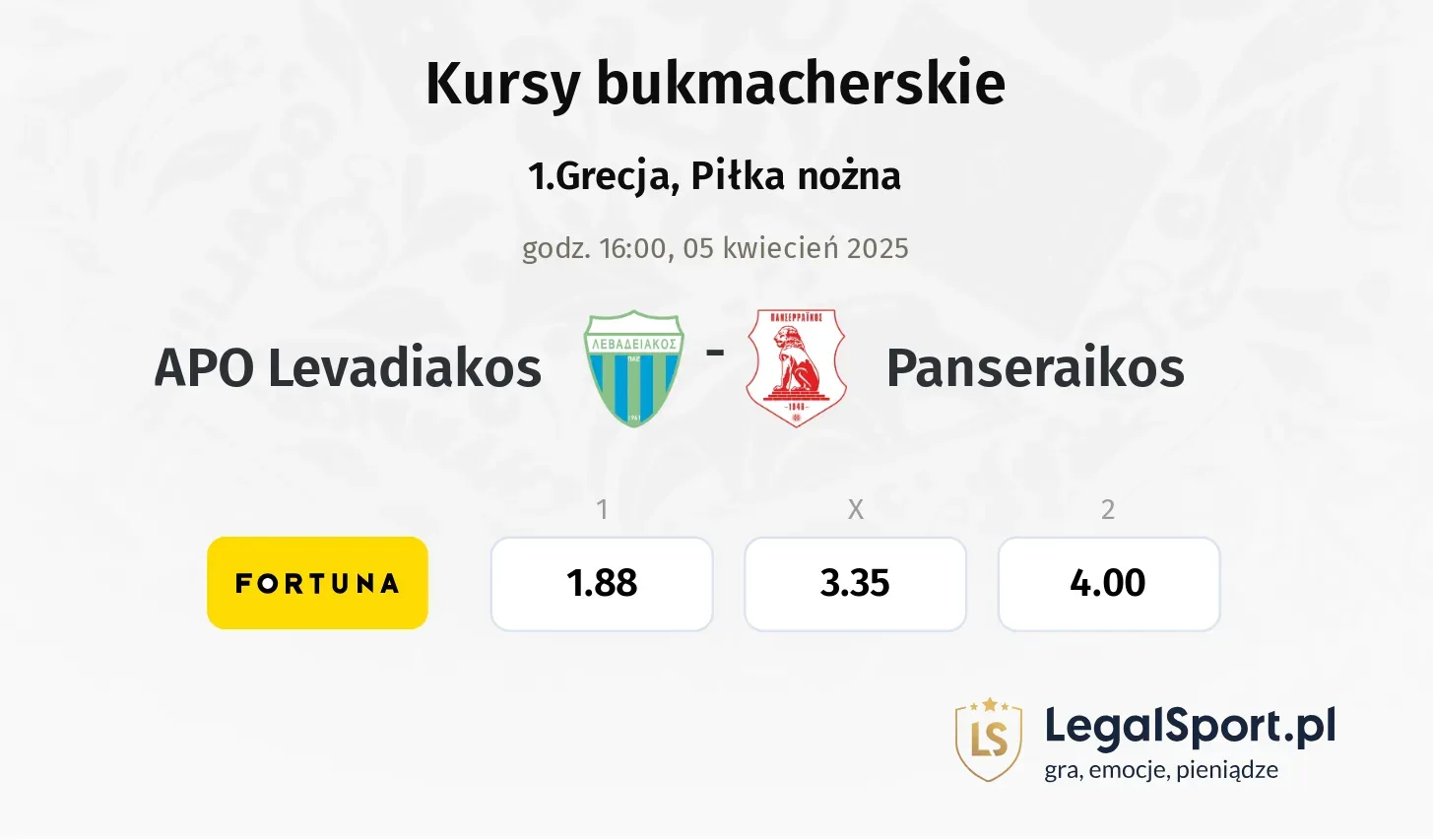 APO Levadiakos - Panseraikos typy, kursy