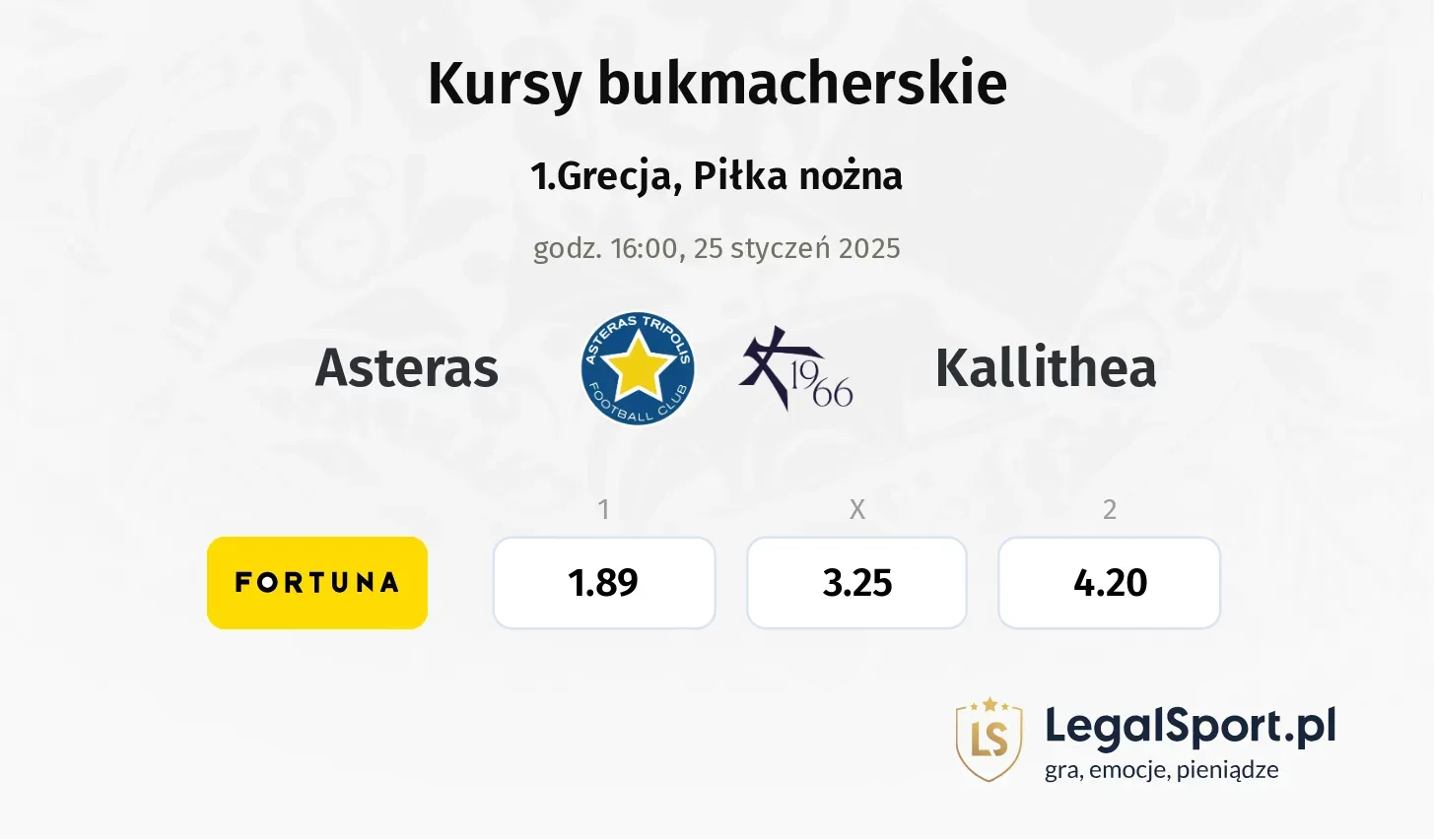 Asteras - Kallithea typy, kursy