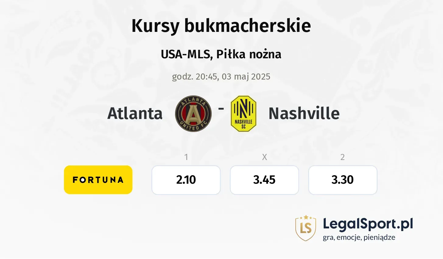 Atlanta - Nashville typy, kursy