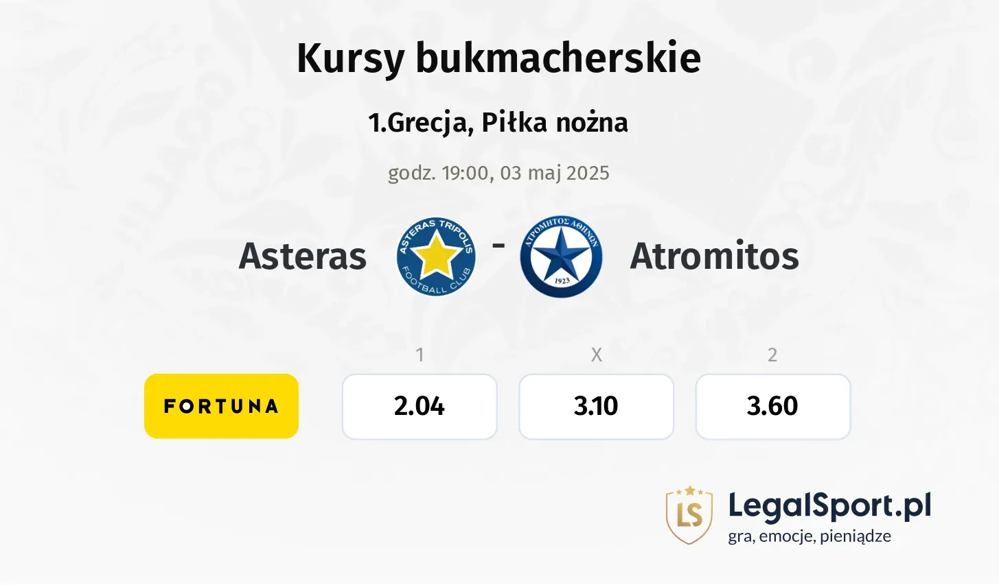 Asteras - Atromitos typy, kursy