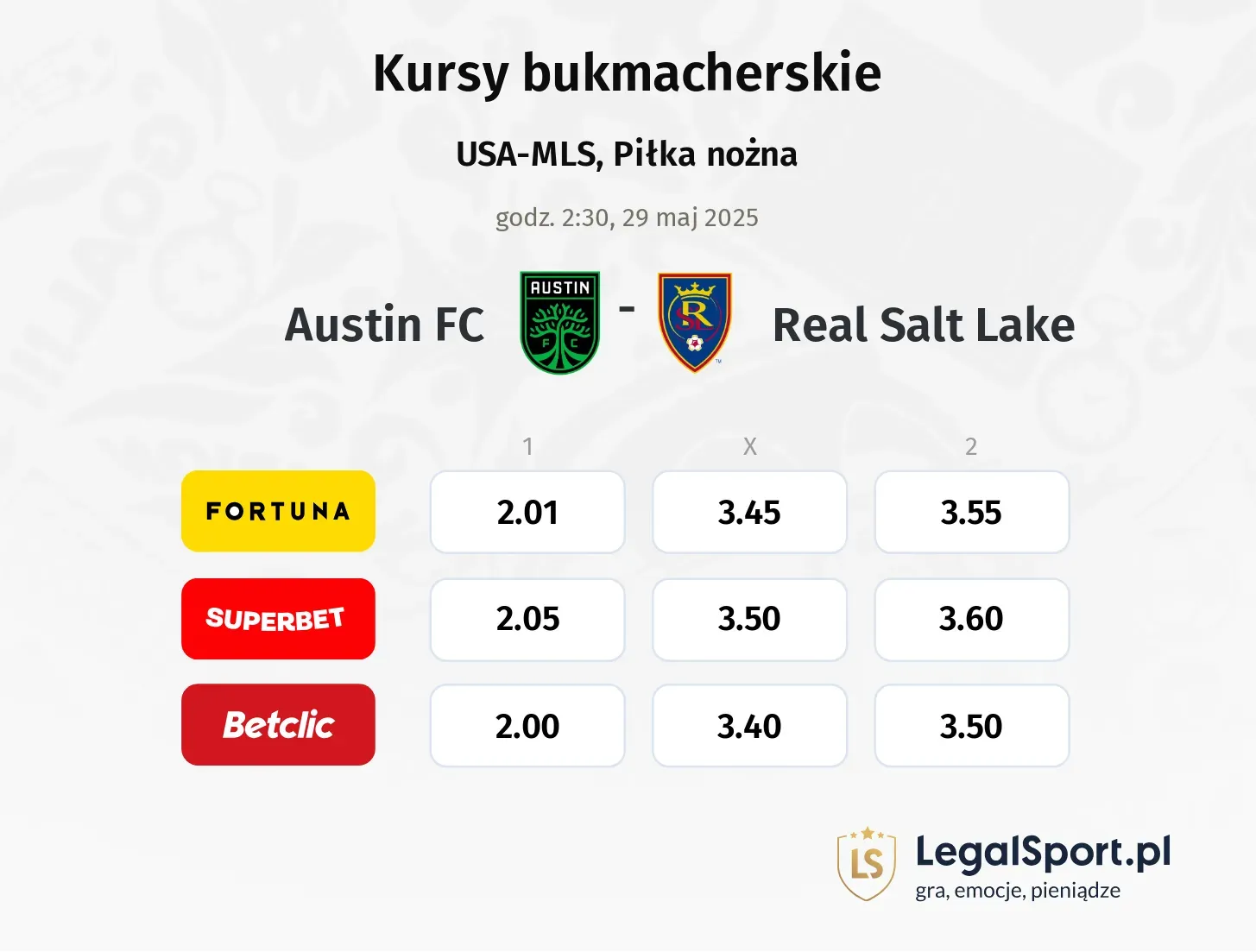 Austin FC - Real Salt Lake promocje bonusy na mecz