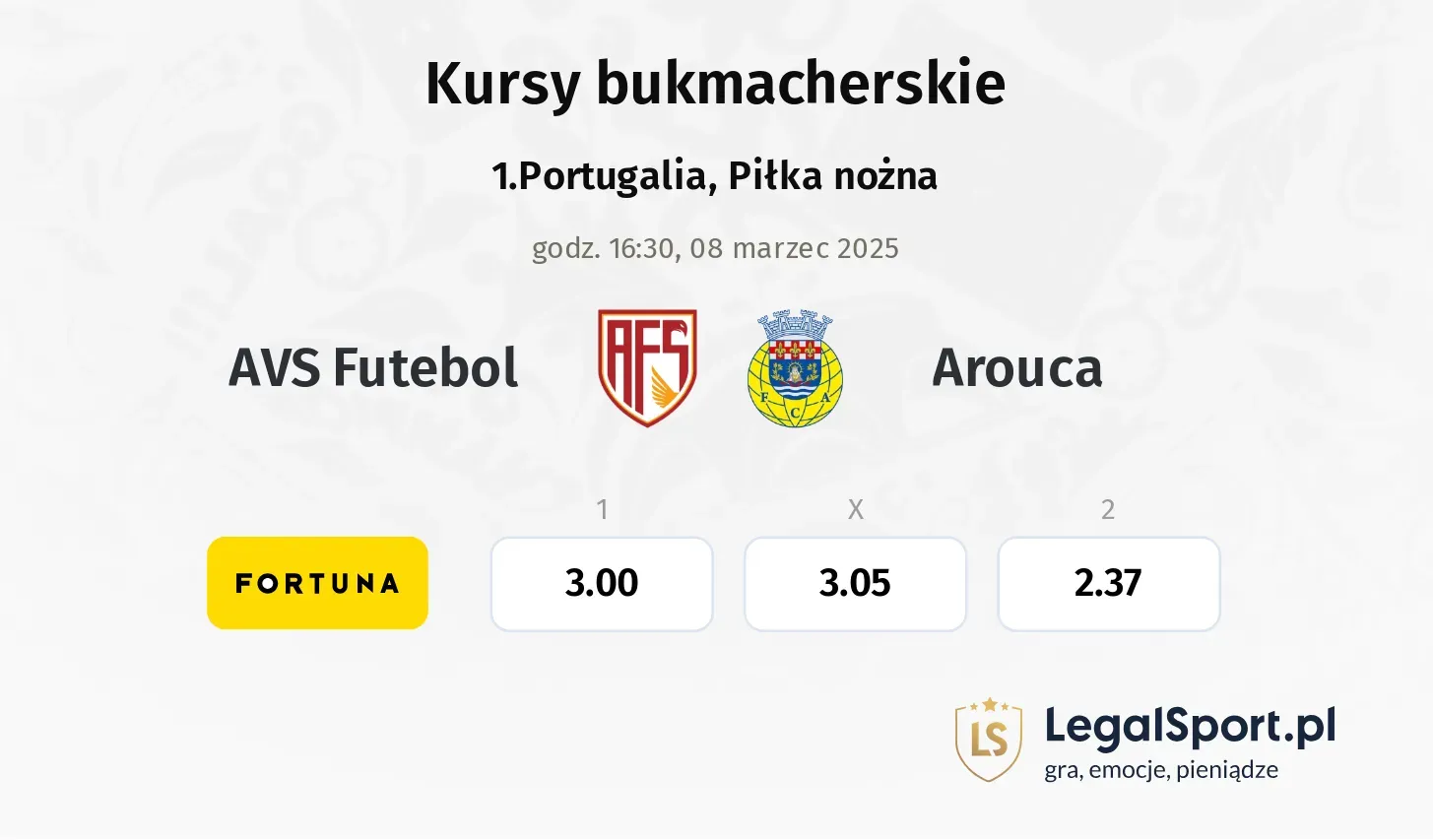 AVS Futebol - Arouca typy, kursy