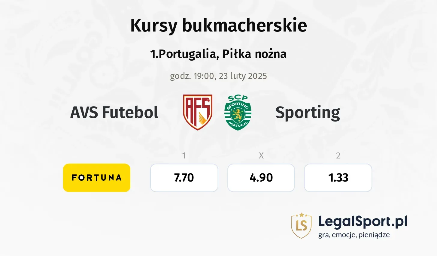 AVS Futebol - Sporting typy, kursy